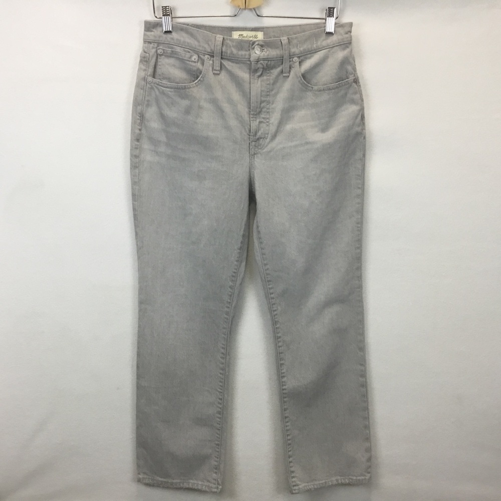 Madewell Slim Demi-Boot Jeans in Dekalb Wash Light Gray SZ 29
